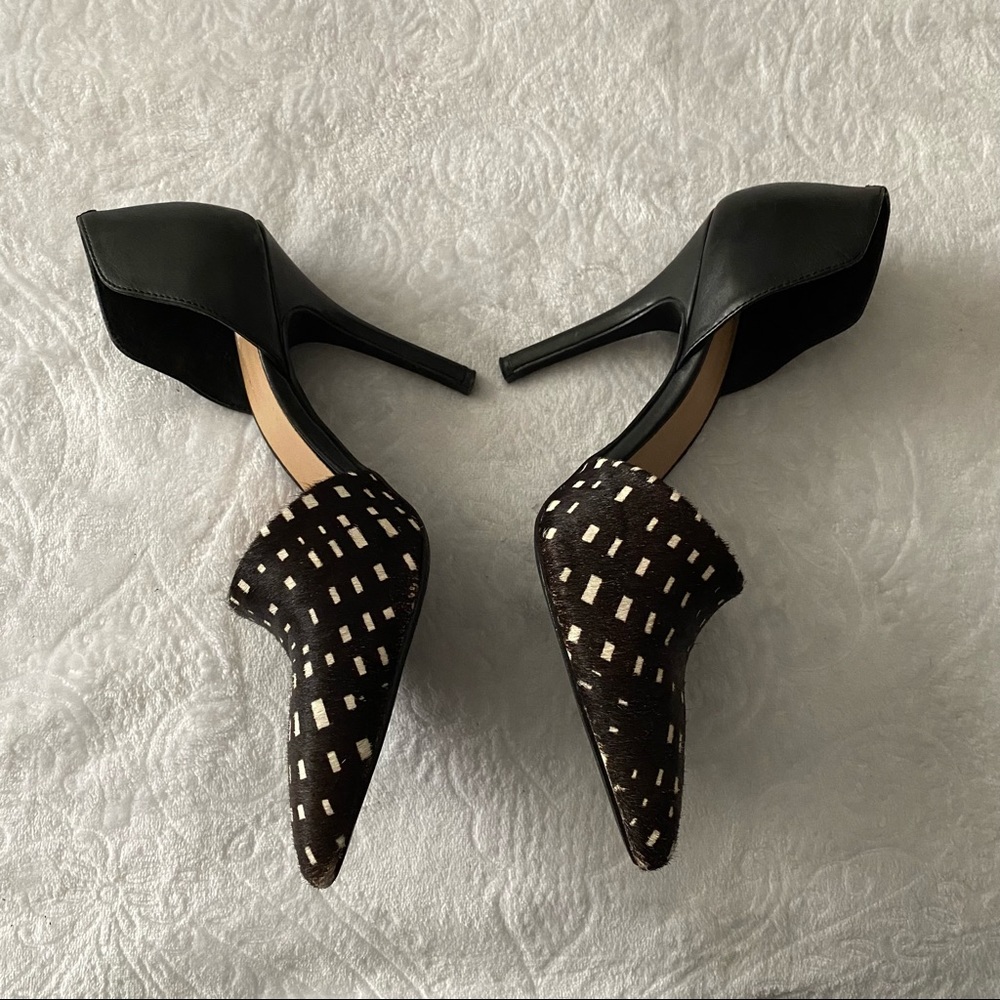 Joes Jeans Calf Hair D’orsay Pointed Toe Heels - Picture 5 of 14